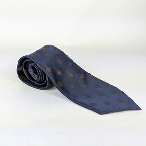 GIORGIO ARMANI Navy Tie with Brown Details